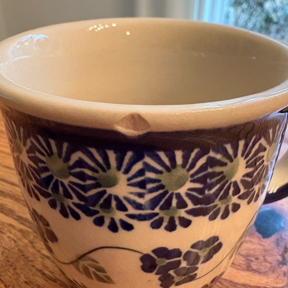 Boleslawiec Polish pottery hand-painted Blue and white Coffee mug - Picture 5 of 7